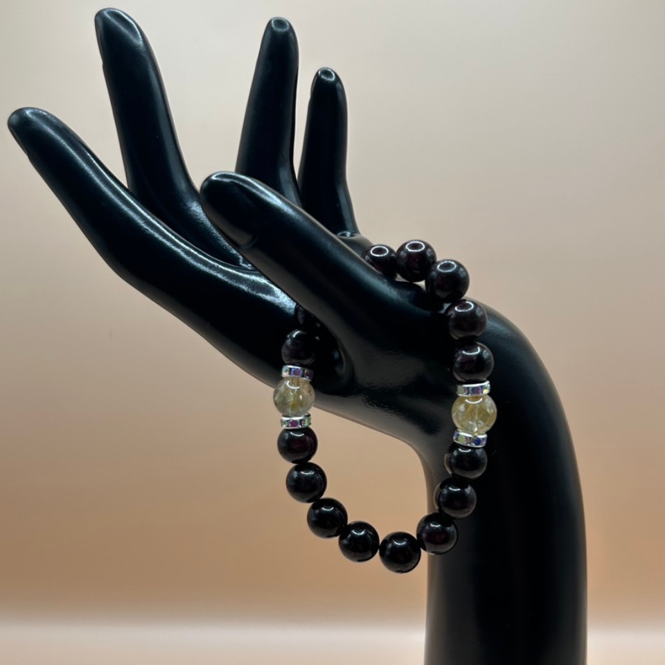 【情熱と繁栄】エネルギッシュグロウブレスレット 〜ガーネット・ルチルクォーツ〜