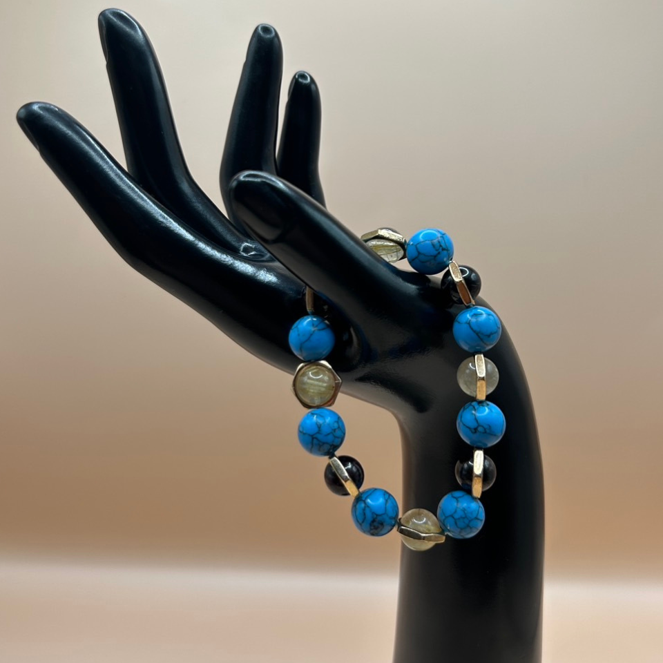 【宇宙の導き】プラネタリウム・オブ・アースブレスレット 〜ガーネット・ターコイズ・ルチルクォーツ〜