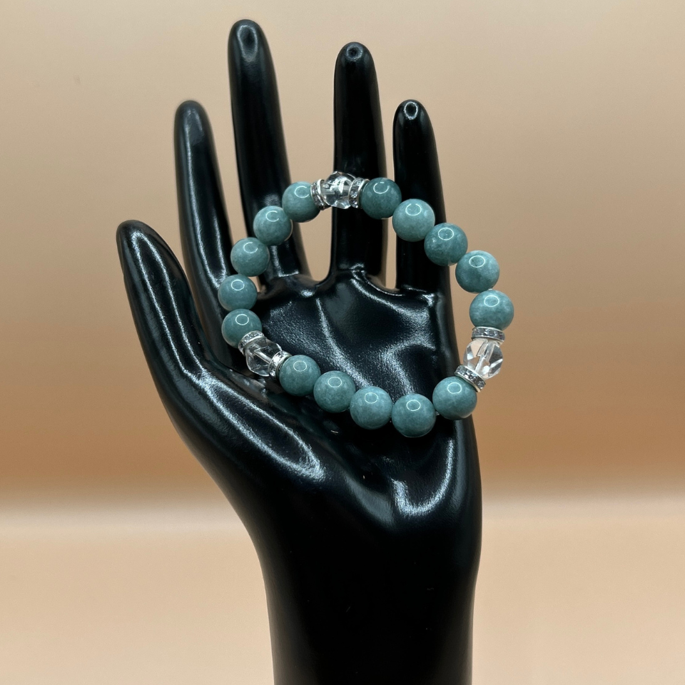 【成功と清浄】幸運を紡ぐブレスレット 〜翡翠・カット水晶〜