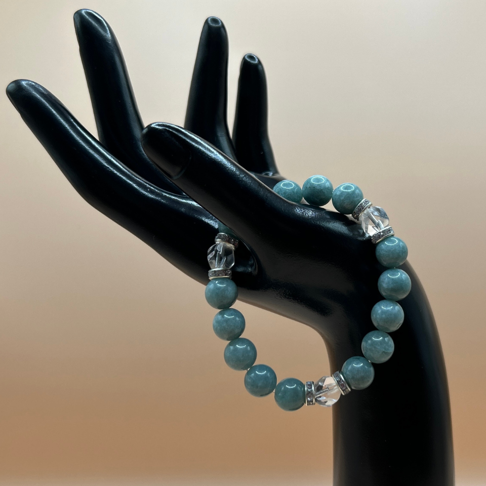 【成功と清浄】幸運を紡ぐブレスレット 〜翡翠・カット水晶〜