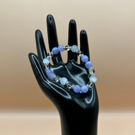【月の雫と海の癒し】ハーモニーブレスレット 〜ムーンストーン・アクアマリン・水晶〜